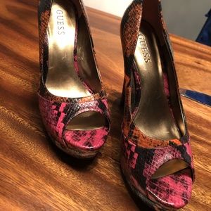 Guess - multi-colored high heals
